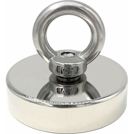 Aimant industriel puissant 140 kg avec anneau de levage – Diamètre 60 mm, pour pêche magnétique et applications scientifiques (1/5)