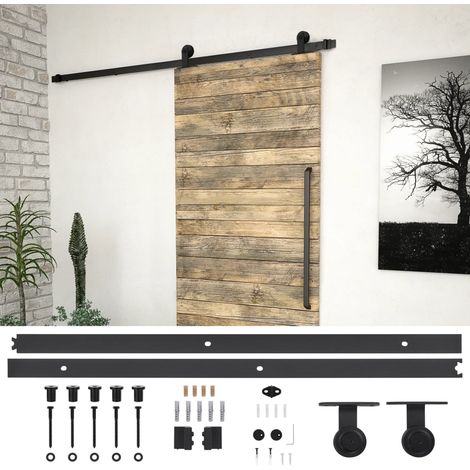 Kit de herrajes para puertas correderas SKIEN acero negro 200cm