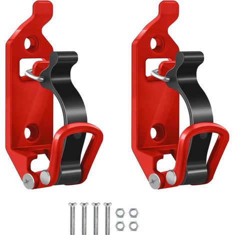 2 Pieces All Terrain Excavator Brackets, Red Shovel Bracket for Roof Bar Clamps, Quick Fist Clamp Mounting Kit,