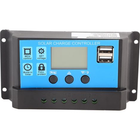 PWM 12V 24V Dual-USB-Solarpanel-Laderegler mit LCD-Bildschirm 10A (YJSS-10A) (1/5)