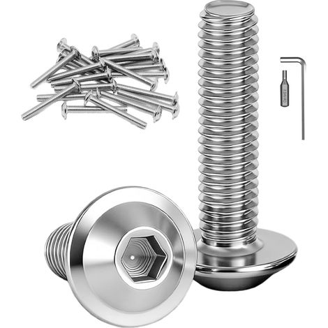 Lot de 15 vis à tête bombée M8 x 25 mm en acier inoxydable (1/5)