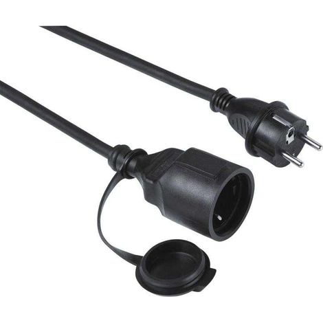 Hama Verlängerungskabel Außen IP44 10 Meter schwarz