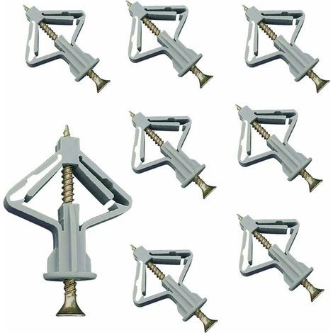 150 chevilles pour plaques de plâtre, chevilles avec vis, fixations murales pour plaques de plâtre, fixations pour cloisons creuses, pour la pose de plaques de plâtre (1/5)