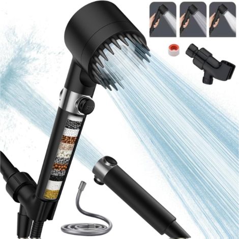 Multifunktionale Massagedusche 2023 mit Filter, 3 Modi, Anti-Verstopfungsdüse, PP-Baumwollfilter, Duschkopf und Schlauch, für Erwachsene, Kinder, Haustiere und Fitnessstudio (1/5)