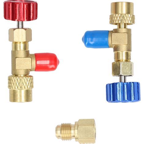 Raccord de réfrigérant pour climatisation R22/R410 avec adaptateur de filetage de tuyau 5/16SAE/1/4SAE et soupape de sécurité (1/5)