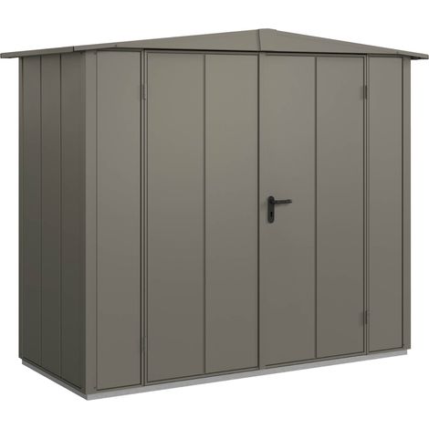 Hörmann Metall-Gerätehaus Berry Modern mit Satteldach Typ 1, 259 x 121 cm, quarzgrau, 3,1 m², 2-flüglige Tür (1/5)