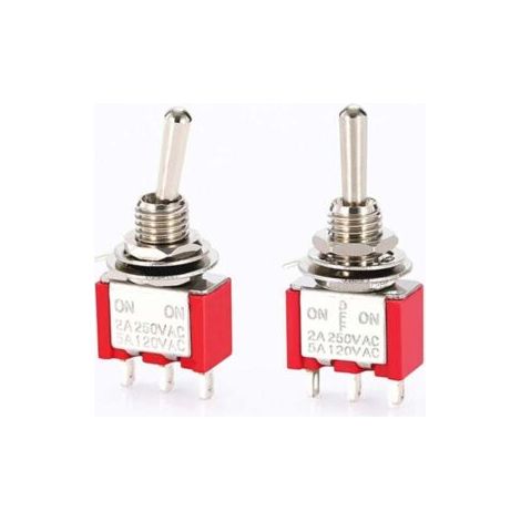 Packung mit 5 Mini-Momentan-Kippschaltern (EIN)-Aus-(EIN), 3 Pins, 6 A 250 V