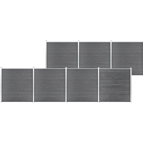 Clôture de jardin WPC 1218x186 cm Gris vidaXL