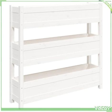 Jardinière en bois - FAFEICY - 823921 - Bois de pin massif - 3 bacs à fleurs - 112 x 25 x 104,5 cm (1/5)