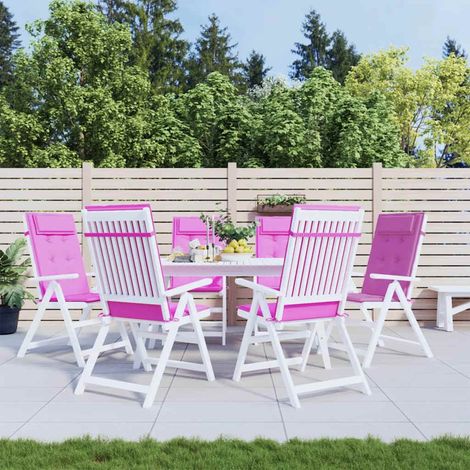 Coussins de chaise à dossier haut lot de 6 rose tissu oxford (1/5)