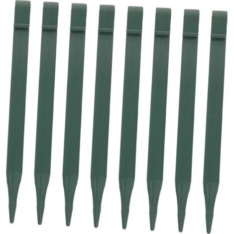 Lot de 8 piquets de fixation verts et étanches pour le jardinage (1/5)