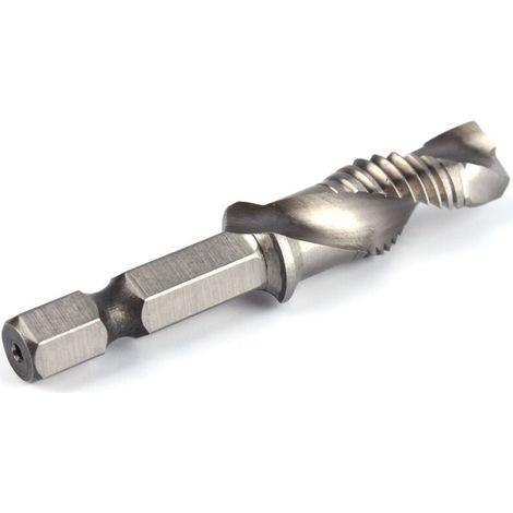 Foret Taraudeur M10, Foret à Queue Hexagonale 1/4" HSS Pour Tarauder Dans Le Bois, Le Plastique Et L'aluminium, Foret Combiné M10 Et Mèche De Taraud