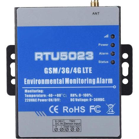 Alarme de Moniteur d'humidité de la température GSM Système d'alarme sans Fil RTU5023 pour la température, l'humidité et la Tension, télécommande SMS/Appel téléphonique(Moi) (1/5)