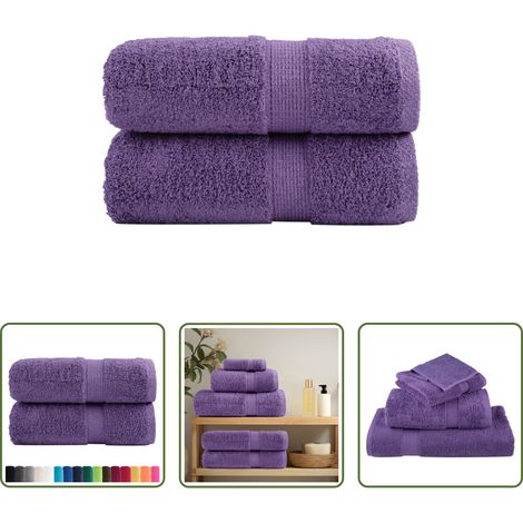vidaXL Gesichtstuch -  Premium-Gästetücher SOLUND 2 Stk. Lila 30x50 cm 600 g/m² (1/5)