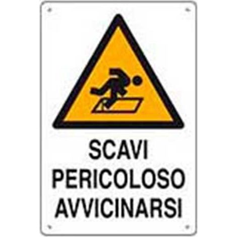 Cartello di pericolo scavi pericoloso avvicinarsi cm 50x70 (1/2)