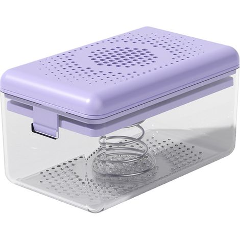 Jabonera de espuma, soporte para jabón con resorte, dispensador de jabón multifuncional para baño con orificio de drenaje para cocina - morado claro (1/4)