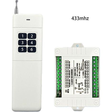Système de commande à distance sans fil RF 315/433 MHz pour alimentation CC 12 V, 6 canaux - 433 MHz (1/5)