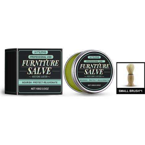 Crème d'entretien pour meubles en cuir JAYSUING : répare les rayures et imperméabilise, universelle pour meubles, sacs en cuir et sièges de voiture (100 g + brosse1) (1/5)