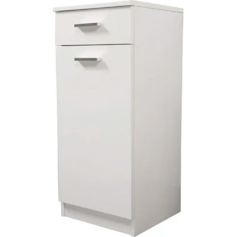 BASE SINGOLA DA BAGNO UN ANTA E CASSETTO IN MELAMINICO BIANCO H.80CM - L=35CM H=80CM P=34CM - SAV