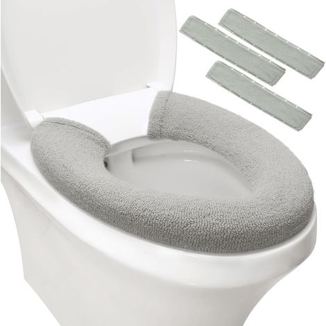 3er-Set WC-Sitzbezüge – Waschbarer Stretchstoff – Warmer Komfort – Badezimmer (1/5)