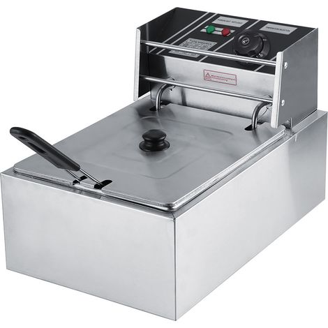 Friteuse électrique en acier inoxydable 6L avec panier pour usage commercial et domestique (1/5)