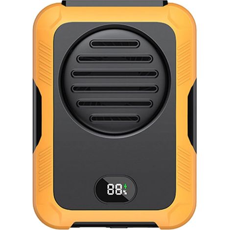 2000mAh Portable Waist Clip Fan, USB Rechargeable Mini Neck Fan, Belt Fan, Wearable Belt Fan for T-Shirts, Jackets, Hiking, Cycling (Yellow) (1/5)