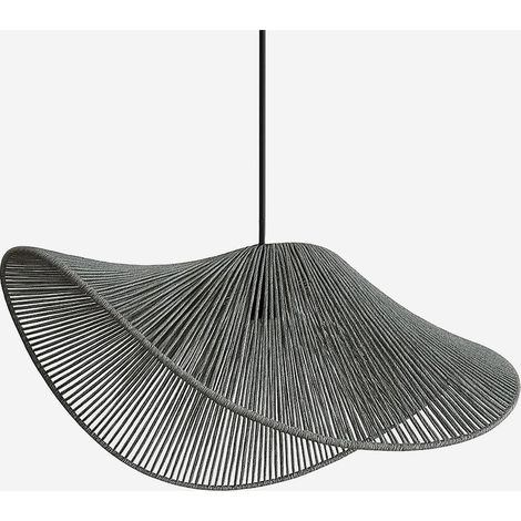 Design Pendelleuchte mit Rafia-Lampenschirm Orelia - Schwarz (1/3)