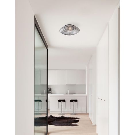 Plafoniera Nova Luce Sens vetro fumé Ø 25 cm E27 IP44 dimmerabile per soggiorno rif. 838124 (1/4)