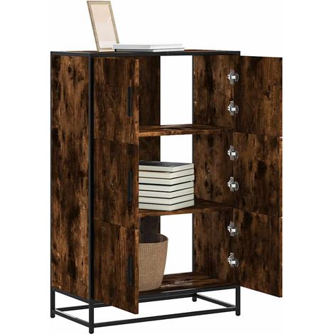 Highboard Räuchereiche 68x35x106,5 cm Holzwerkstoff Metall