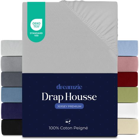 Drap Housse - 70x160cm - 100% Coton Peigné - Jersey (1/5)