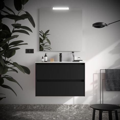 Noja Ensemble complet 900 2 tiroirs Noir satiné (1/4)
