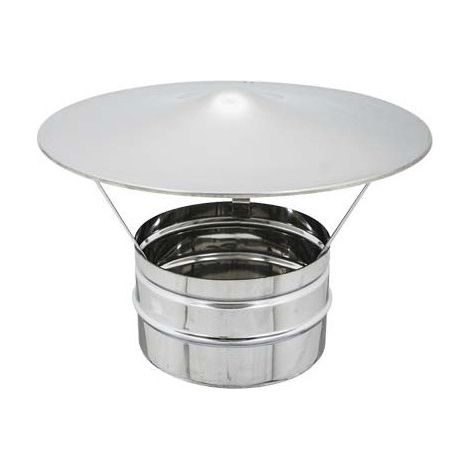 Chimenea de acero inoxidable sombrero chino - Tamaño Diámetro 15 cm