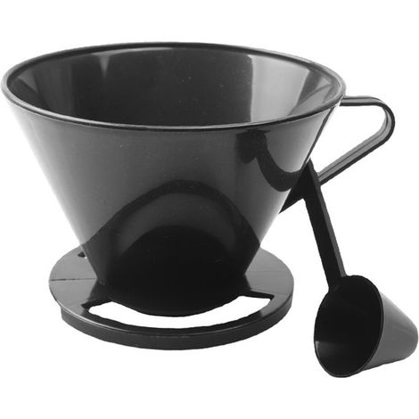 Longziming - Filtre à café manuel - Cafetière à filtre conique pour 1 à 2 tasses, porte-filtre sans BPA avec cuillère doseuse, porte-filtre portable pour café aromatique à infusion lente (1/5)