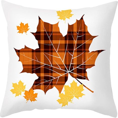 CCYKXAHousse De Coussin Automne Feuille D'Érable Citrouille Oreiller Automne Décor À La Maison Reconnaissant Thanksgiving Taie d'oreiller Taie d'oreiller (1/5)