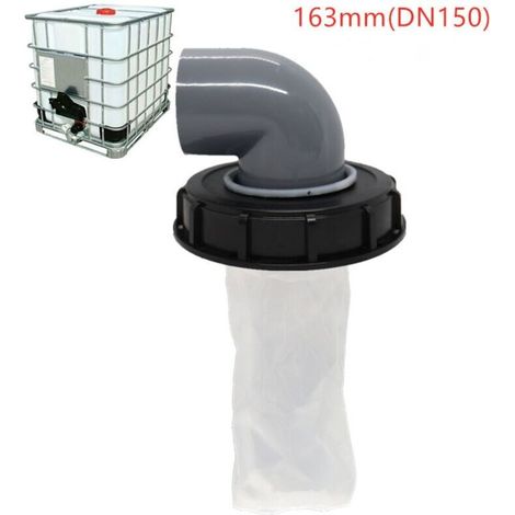 Tapa de tanque IBC con filtro de nylon lavable para tanque de agua de lluvia IBC de 1000 litros. Accesorios para tanque IBC. Filtro de agua de lluvia de nylon (negro 163 mm 90 d (1/4)