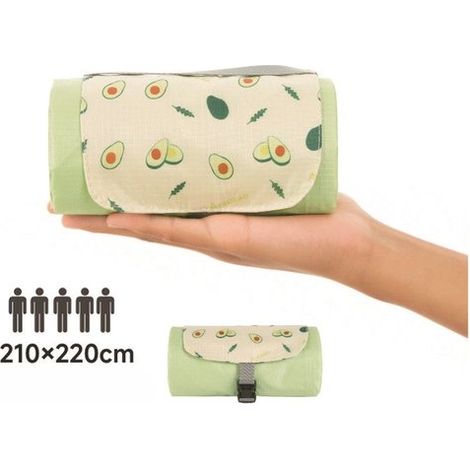 Manta de picnic, Impermeable, ultraligera y compacta, Manta verde para exteriores, acampadas, playa y senderismo, verde oscuro, 150 x 210 cm (1/5)