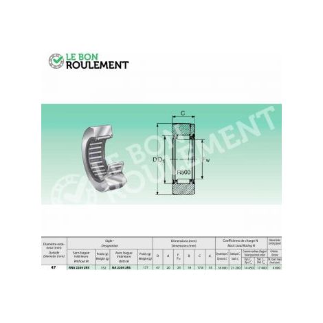Roulement à aiguilles RNA2204-2RS
