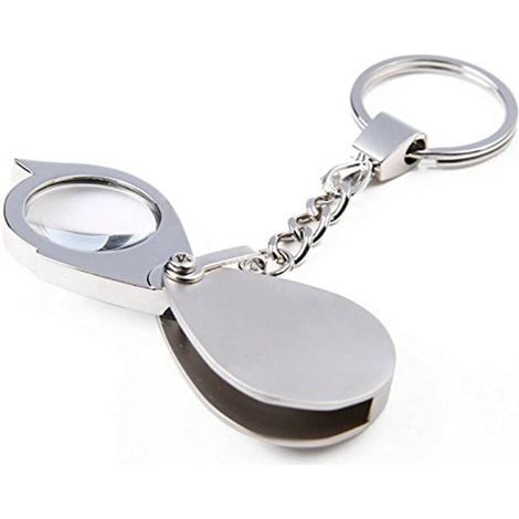 10-fache Vergrößerung, faltbare Metall-Taschenlupe mit Schlüsselring, 30-mm-Linse zum Lesen von Karten, Etiketten, Bastelarbeiten und für Menschen mit Sehbehinderung. (1/4)