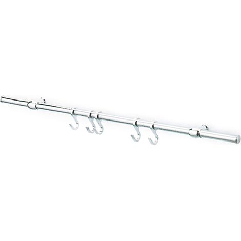 Kit Sottopensile Sotto Pensili Porta Mestoli Con 4 Ganci Cm 90 Cromo Satinato (1/10)