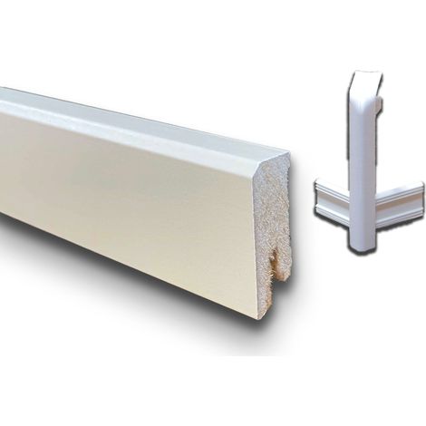 Kit N.5 Proteggiangoli esterni coordinati ai nostri Battiscopa in fibra di legno bianchi-Squadrato 40x15 fibra di legno SKU-6053 bianco (1/2)
