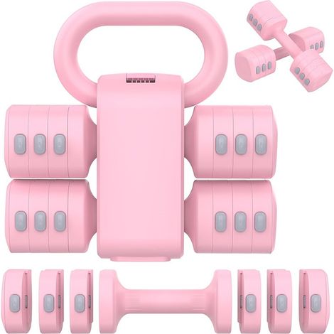 FLITI Haltères et Kettlebell 2 en 1 Réglables 2 à 5 kg Poignée TPU Antidérapante et Compact pour Femme Fitness Maison (1/5)