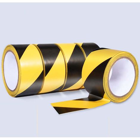 rotoli di nastro adesivo in vinile 766 nero/giallo con croce, 48 mm x 18 m