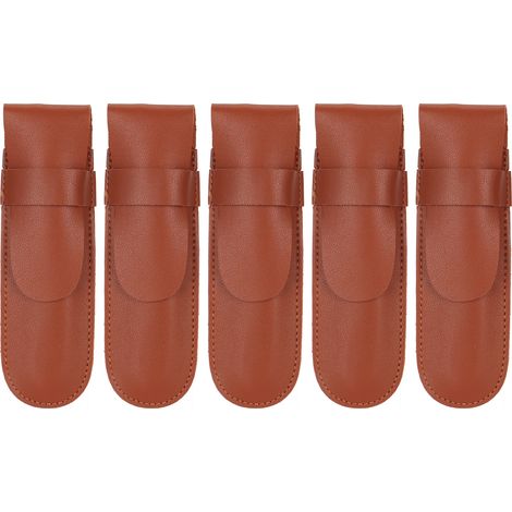 Étui de protection pour tondeuse 5 pièces, brun texturé, étui portable au toucher doux pour coiffeur, housse de rangement résistante et élégante. (1/5)