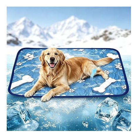Tapis Rafraî Chissant pour Chats Chiens 100X70CM,Couverture Chien Non Toxique, Antidérapant, Pliable, Lavable,Adapté Sol, Canapé Panier Votre Animal (1/3)