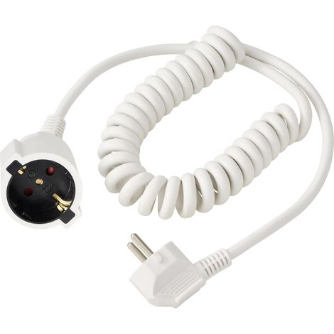 Sygonix SY-7279268 Strom Verlängerungskabel 16 A Weiß 2.50 m H05VV-F 3G 1,5 mm² Spiralkabel (1/3)