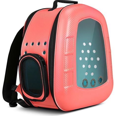 Rosa Rucksack – faltbar/atmungsaktiv, mit herausnehmbarer Matte, für Katze/Welpe, Reisen/Wandern
