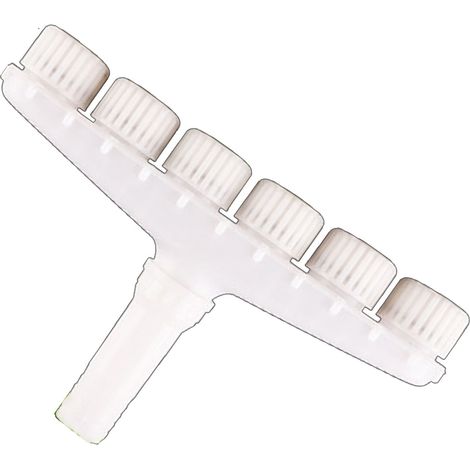 Tête d'arrosage multifonctionnelle en plastique à six trous pour jardin, extérieur et agriculture. (1/5)