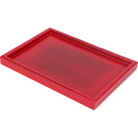 Assiette à dessert/plateau à thé rouge (1/5)