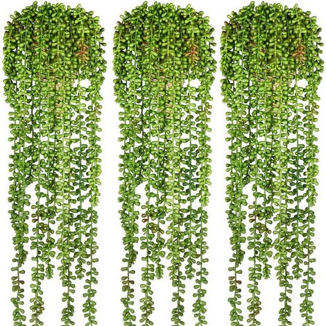 Plante Artificielle - Chaîne De Perles Fausse - 70 cm - Extérieur Intérieur - Pour Décoration Murale Jardin Balcon - 3 Pièces (1/5)