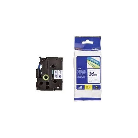 BROTHER Cinta laminada blanco/azul 36mm